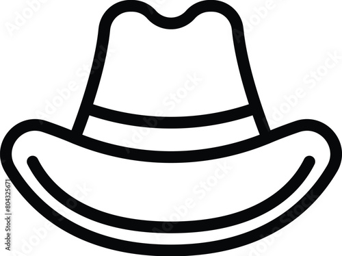 Rodeo hat icon outline vector. Rural western headpiece. Straw cowboy headwear