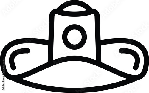 Buckaroo hat icon outline vector. Western headgear. Retro rural American cap