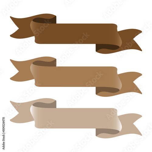 茶色のリボン3種