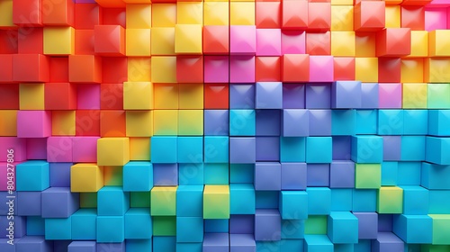 Background with multicolored plastic blocks