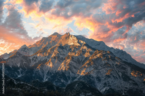 Mountain Magic, Reflecting the Colors of Sunset in the Majestic Range