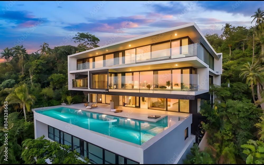 modern house in the middle of the jungle, modern and luxury house
modern house in the middle of the jungle, modern and luxury house