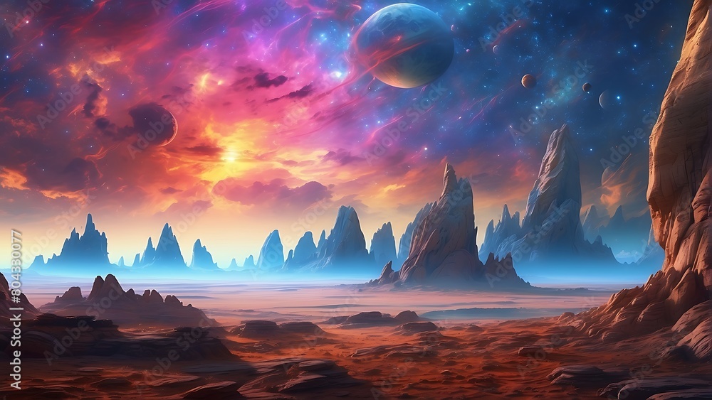 sunrise over the mountains Alien World Mysteries of the Cosmos
