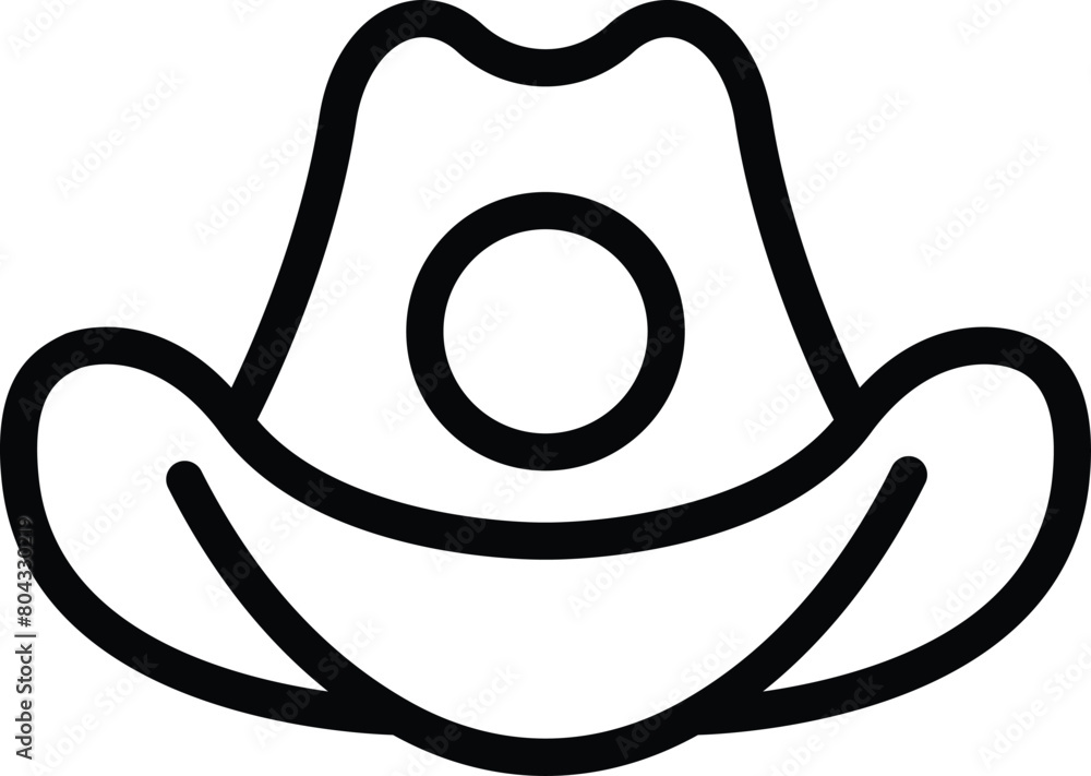 Leather cowboy hat icon outline vector. Old western head accessory. Ranchero straw headgear Leather cowboy hat icon outline vector. Old western head accessory. Ranchero straw headgear