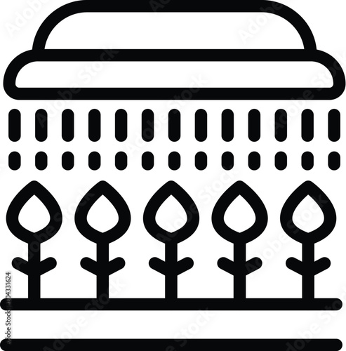 Pesticide plants spraying icon outline vector. Agriculture pest control. Healthy crops growth