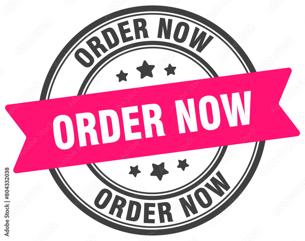 order now stamp. order now label on transparent background. round sign order now stamp. order now label on transparent background. round sign