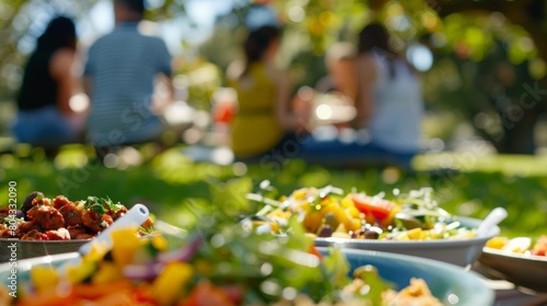 An outdoor potluck picnic in the park where everyone brings their favorite soberfriendly dish to share in celebration of a year of growth in sobriety.
