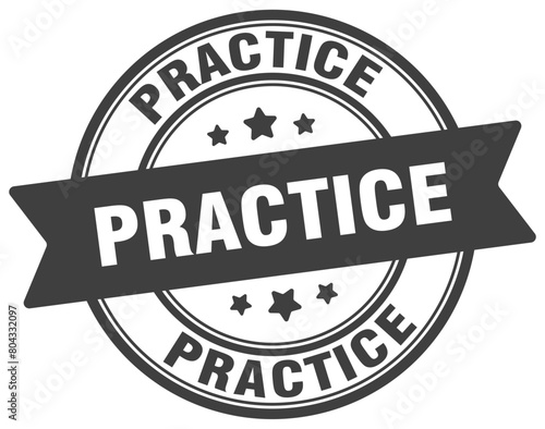 practice stamp. practice label on transparent background. round sign