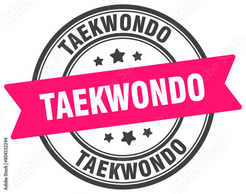 taekwondo stamp. taekwondo label on transparent background. round sign