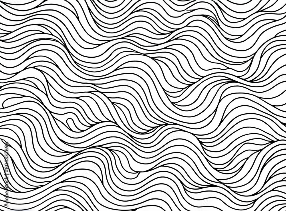 Abstract black and white hand drawn wavy line drawing seamless pattern. Modern minimalist. Abstract black and white hand drawn wavy line drawing seamless pattern. Modern minimalist.
