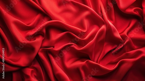 Red crumpled paper texture in low light background