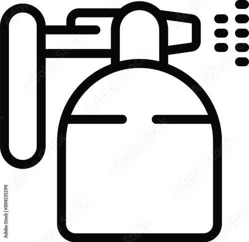 Herbicide applicator bottle icon outline vector. Fertilized manual tank. Pesticide pump sprayer