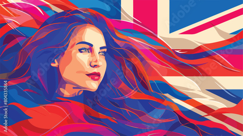 Beautiful young woman with the flag of Iceland on col