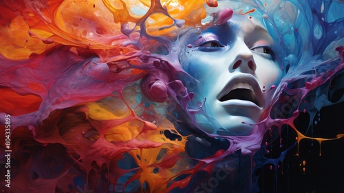 Colorful Anxiety Concept: Expressive Emotions in Vibrant Hues