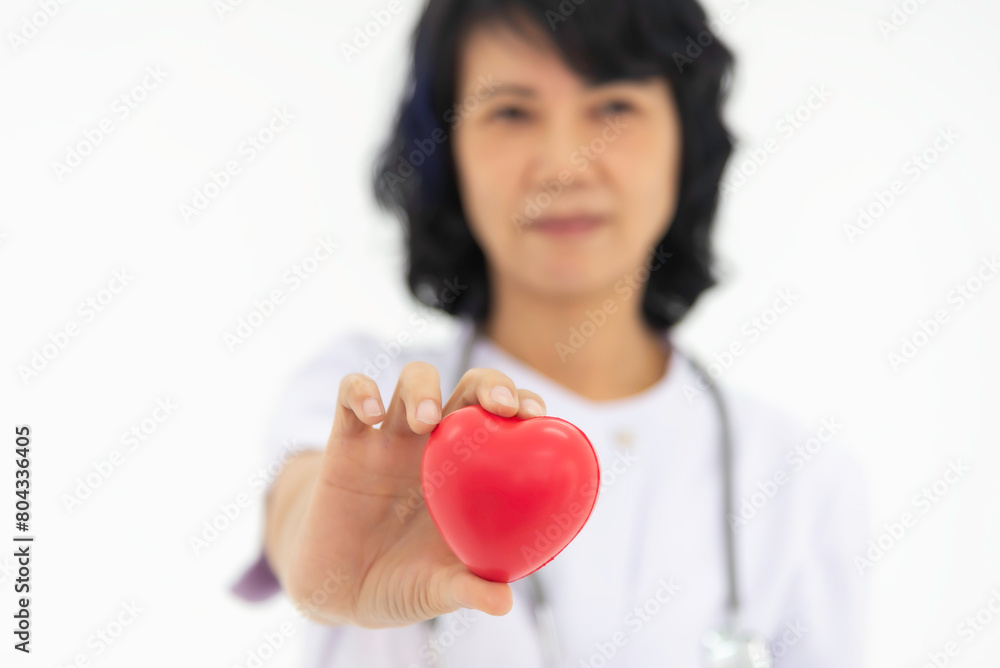 Asian woman and research Medical professional, face and surgeon in hospital for healthcare on white background. Asian woman and research Medical professional, face and surgeon in hospital for healthcare on white background.