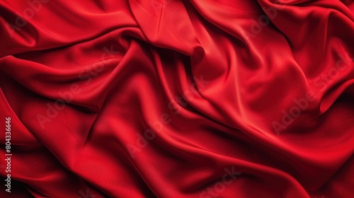 Red crumpled paper texture in low light background