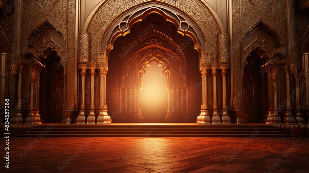 Ornate Arabic Elements: Exquisite Stage Background