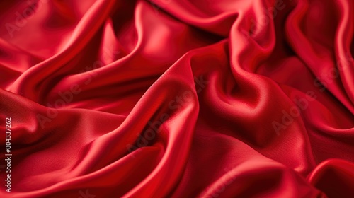 Red crumpled paper texture in low light background