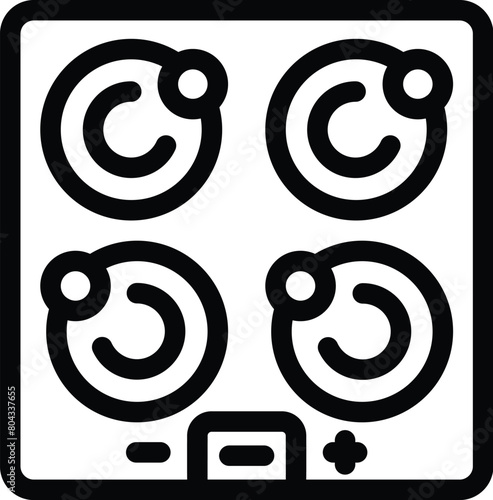 Induction cooker icon outline vector. Magnetic cooktop. Kitchen electrical appliance