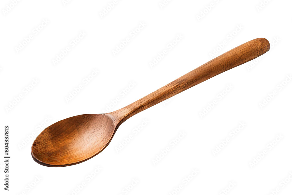 A wooden spoon is shown on a White background, Transparent background. A wooden spoon is shown on a White background, Transparent background.