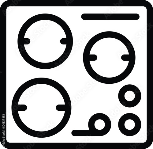 Induction stove icon outline vector. Electrical kitchenware. Electric cooking surface