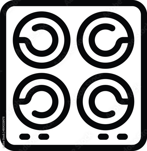 Induction hob icon outline vector. Electromagnetic panel. Cooking induction stove