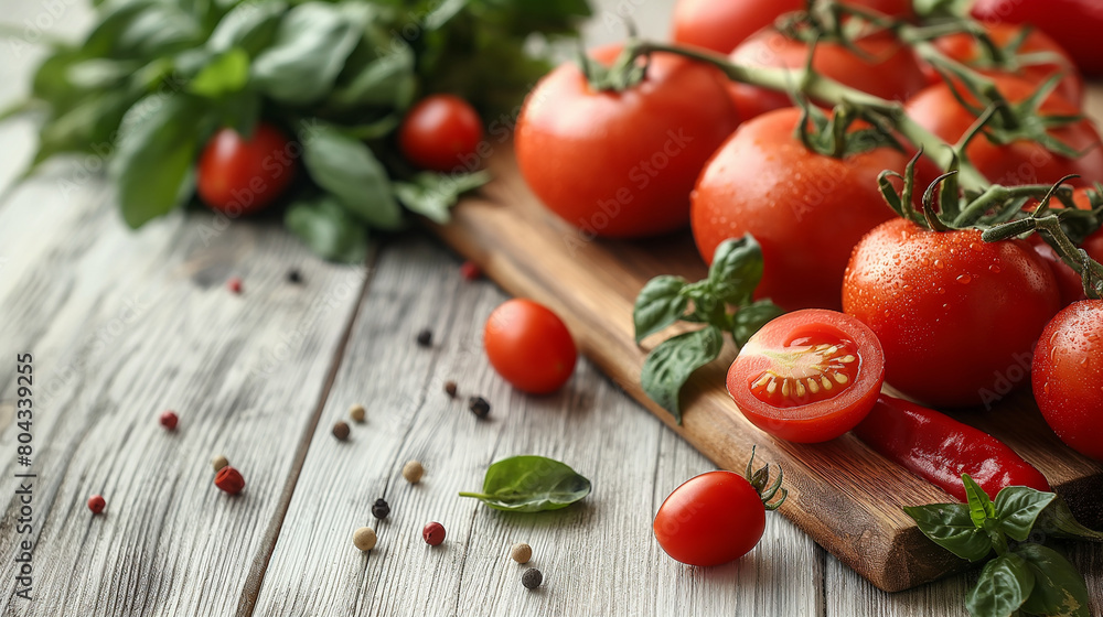 Vegetables on wooden board on white wooden background. Vegetables on wooden board on white wooden background.