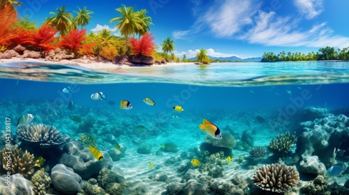 tropical coral reef.