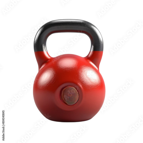 red cast Iron Kettlebell for gym on Isolated transparent background png. generated with AI