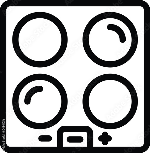 Induction heating stove icon outline vector. Magnetic cooking plate. Kitchen electromagnetic appliance