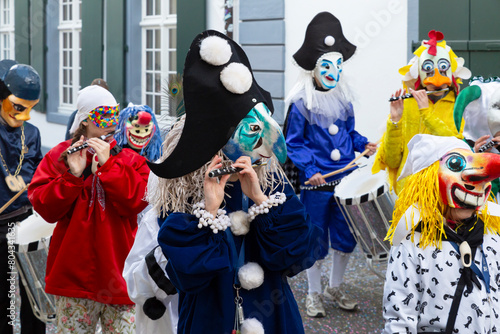 Basel carnival 2024. Piccolo flute players
