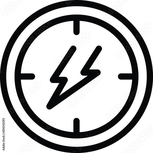 Electronic power cooktop icon outline vector. Electromagnetic kitchen surface. Cookware smart device
