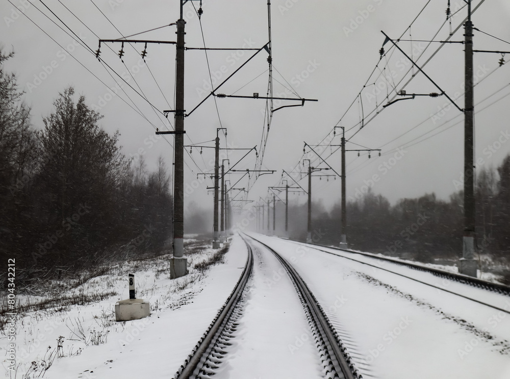 railway in winter