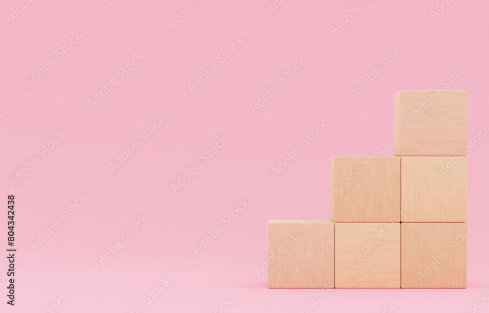 Obraz premium 背景素材_積み木_ピンク