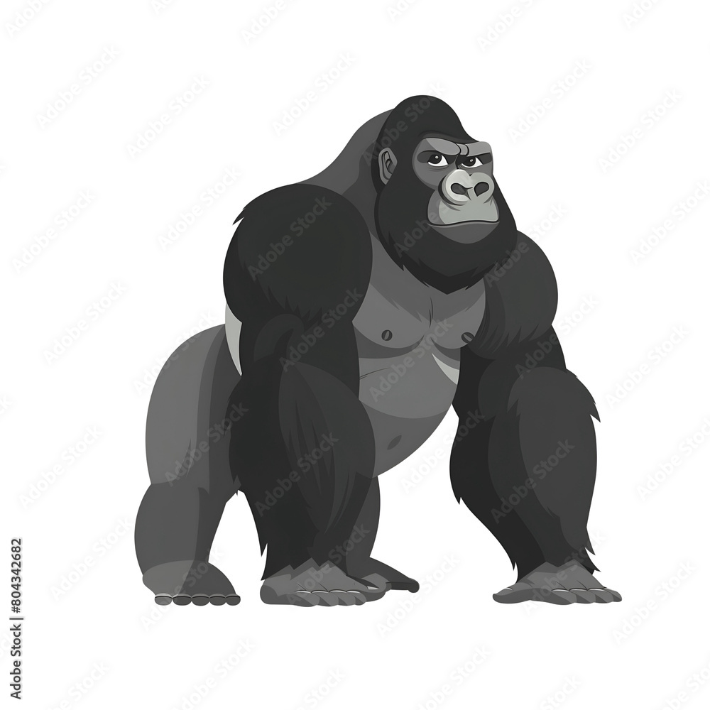 Gorilla flat illustration wild animal concept Gorilla flat illustration wild animal concept