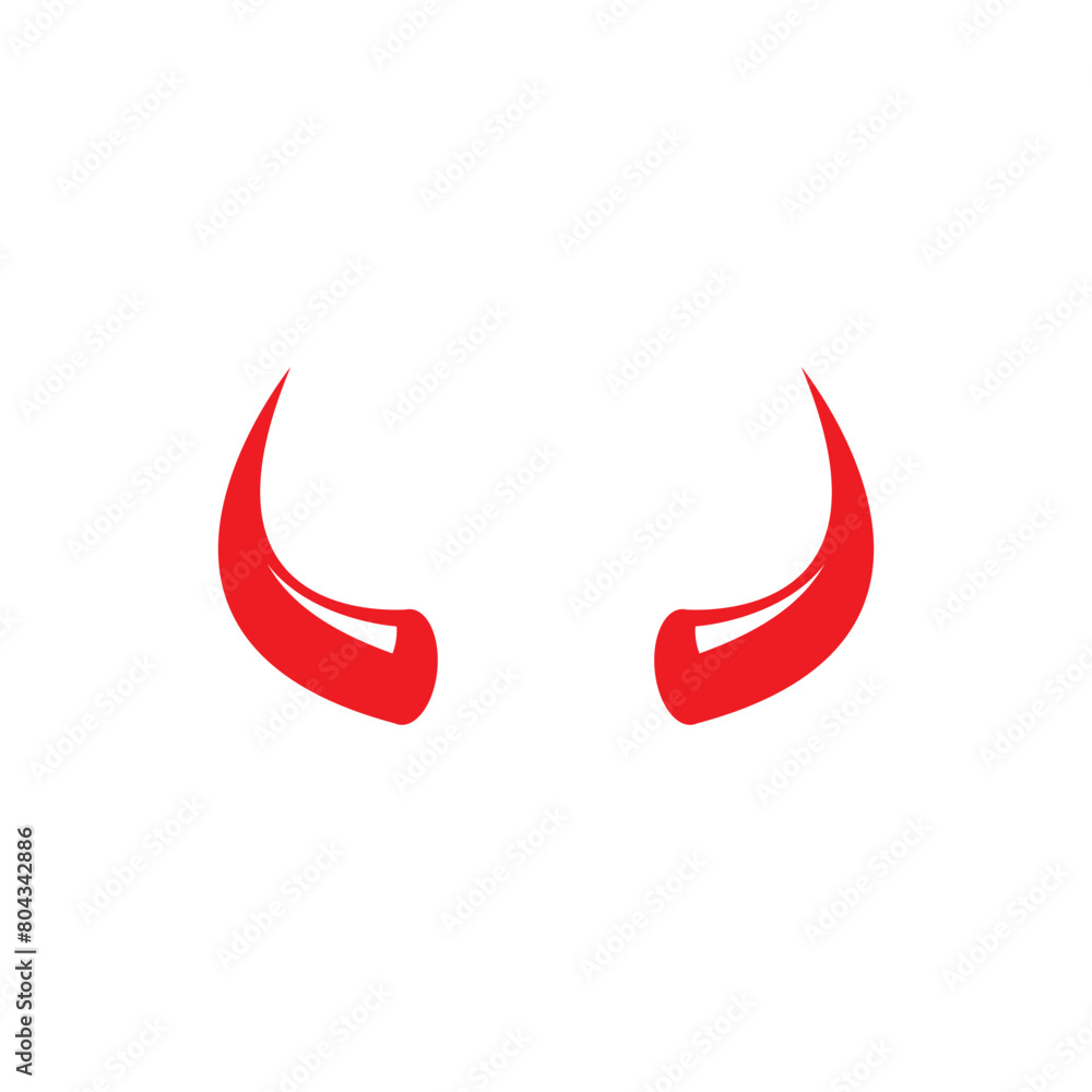 Obraz premium Devil horn Vector icon design illustration Template