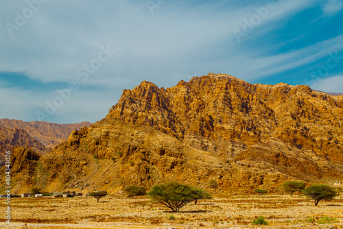 A view from Top Of Jebel Jais in Ras Al Khaima at sunrise. 