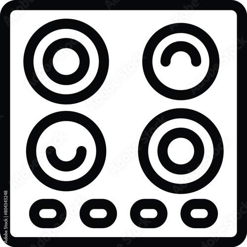 Induction cooking surface icon outline vector. Magnetic stovetop device. Electromagnetic cookware tool