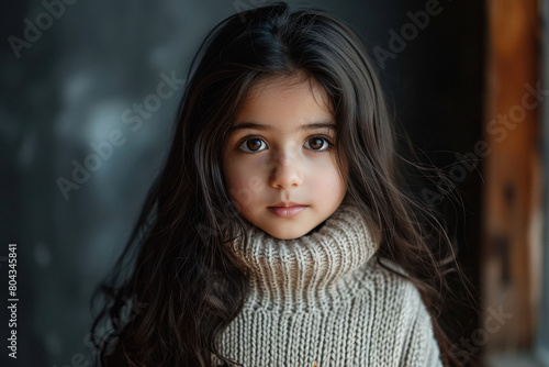 Cute little girl child in sweater