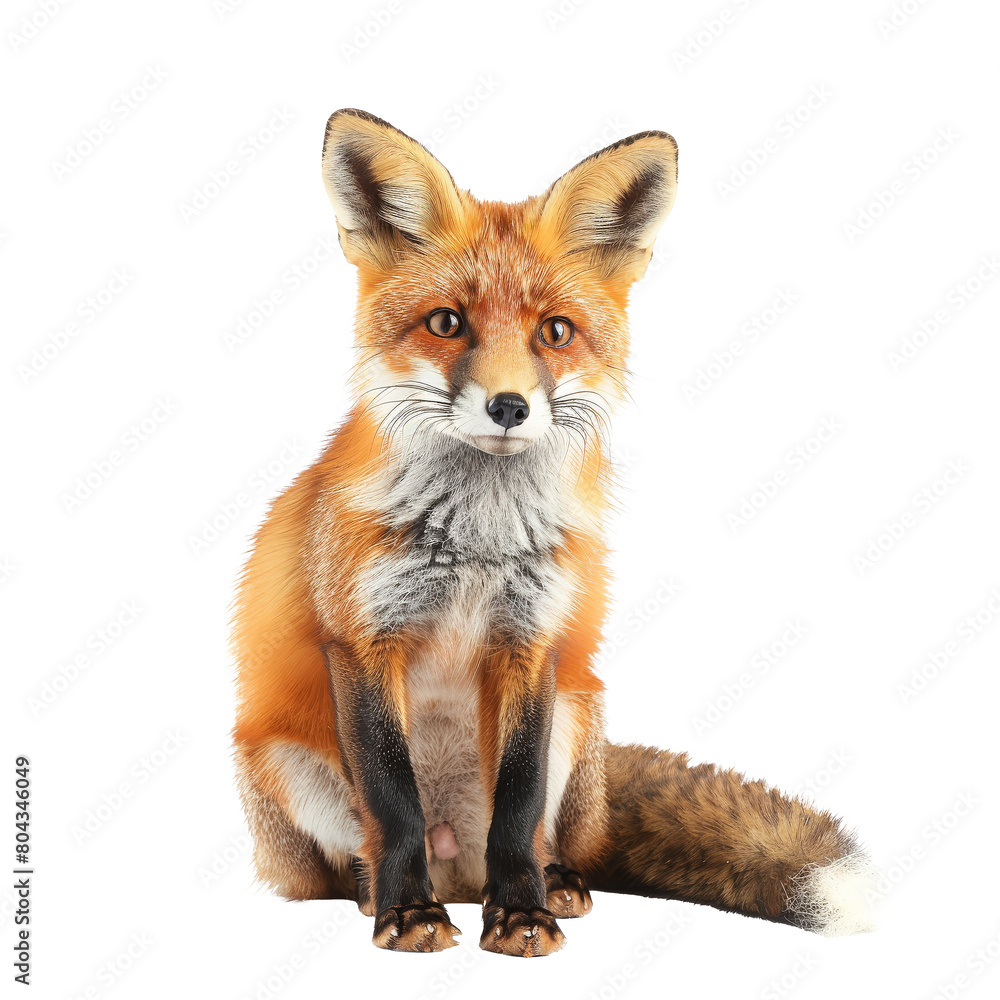 Smiling Fox with Eyes Closed on transpart Smiling Fox with Eyes Closed on transpart