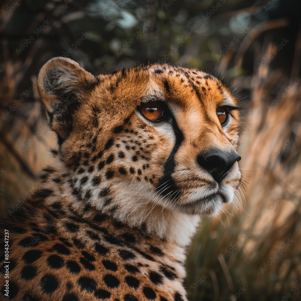 Majestic Cheetah Portrait in Natural Habitat Majestic Cheetah Portrait in Natural Habitat