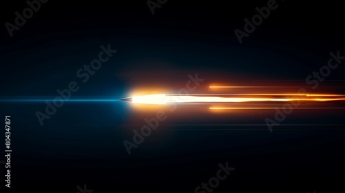 Isolated missile rocket with fiery trail on white background for impactful visuals