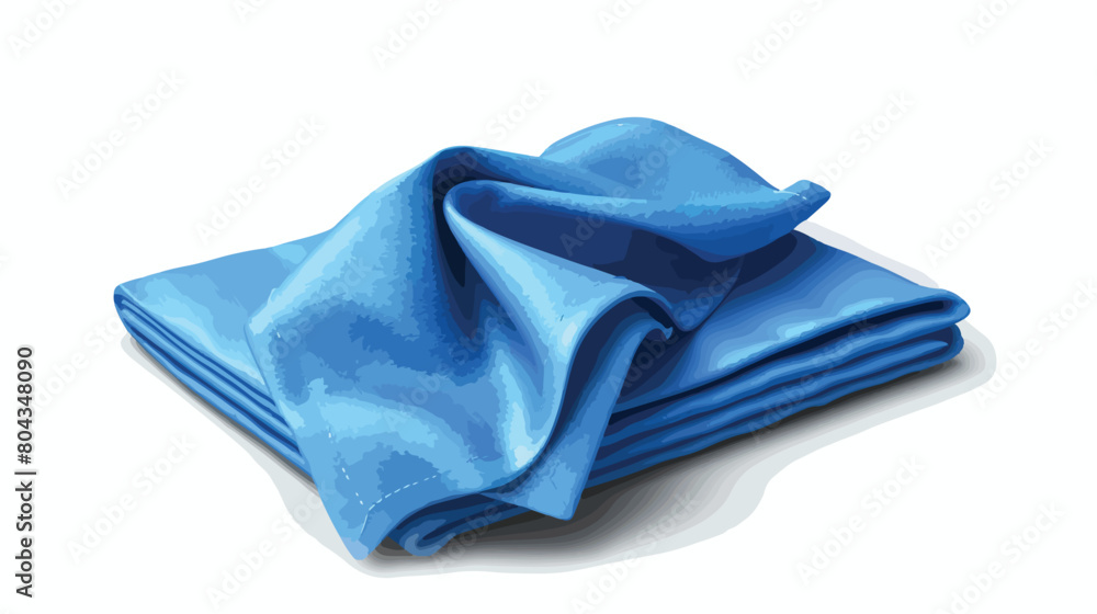 Blue folded napkin isolated on white background Vector