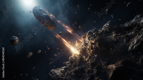 asteroids in space.