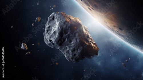 asteroids in space.