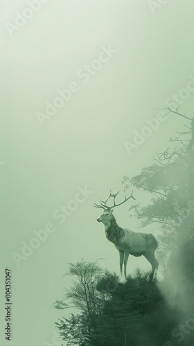 Caladrius emerging from a mythical forest  a symbol of hope  set against a simple  pastel green background