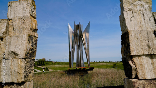 Panorama delle colline di Lajatico, terra natale di Andrea Bocelli presidente del Teatro del Silenzio, parco tematico musicale. ,provincia di pisa,toscana,italia photo