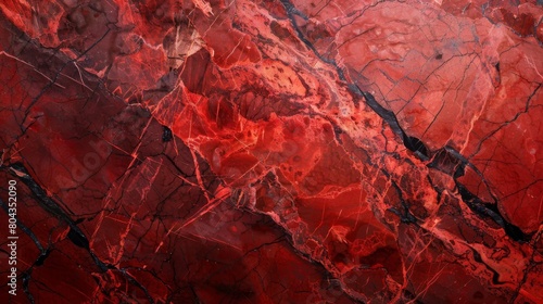 Dramatic Red Marble Background with Bold Veins