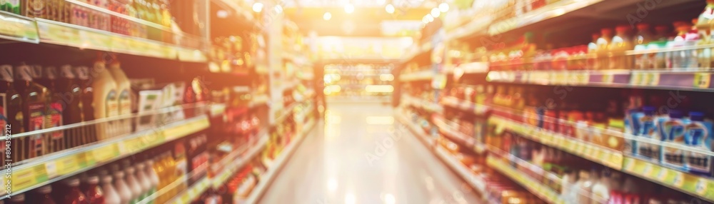 Blurred image of supermarket aisle