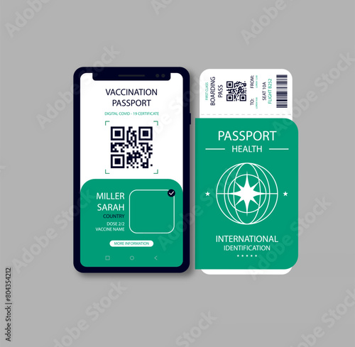 Flat design vaccination passport